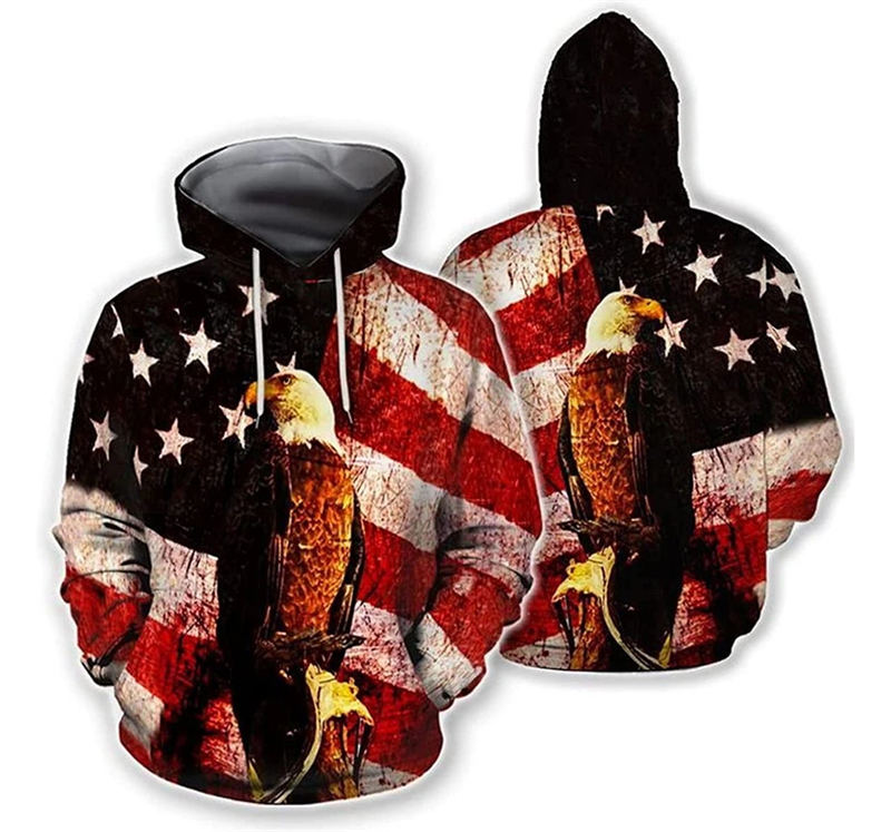 3D Printing Eagle - American USA Flag 3D Printed Hoodies