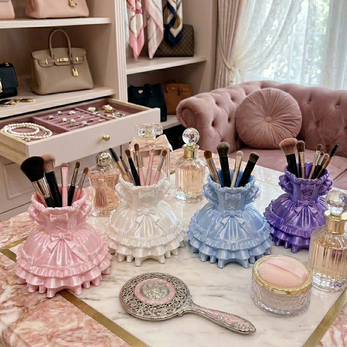 3D Printing Pen - Princess Dress Makeup Brush Holder &