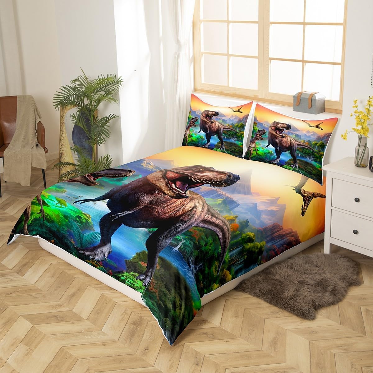 Kids Dinosaur Double Duvet Cov - огляд і ціна 3D Printing Quilting