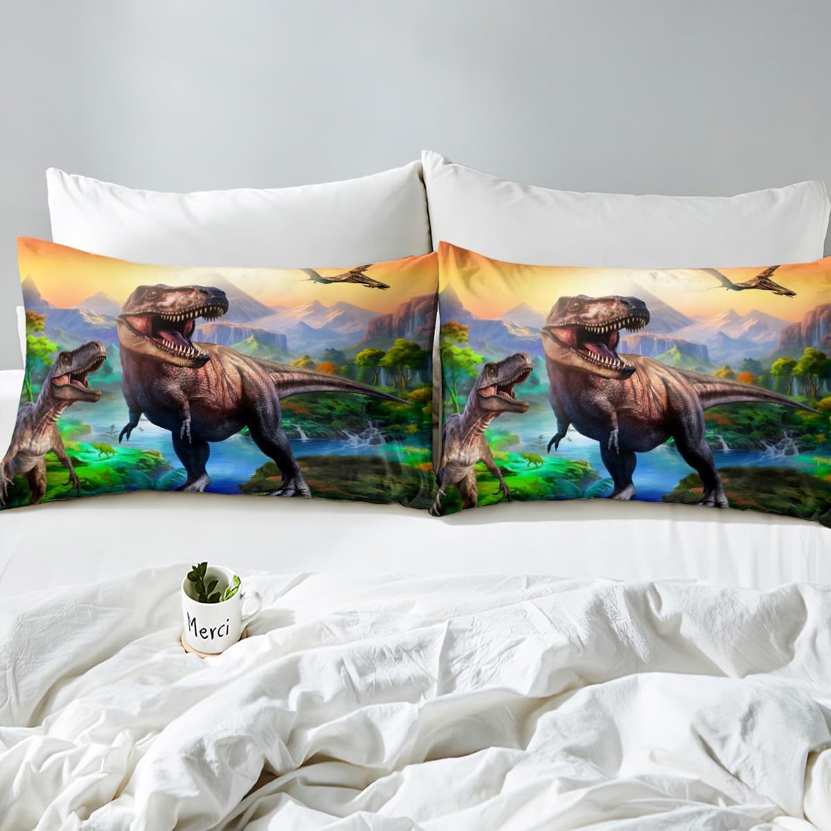 Kids Dinosaur Double Duvet Cov - огляд і ціна 3D Printing Quilting