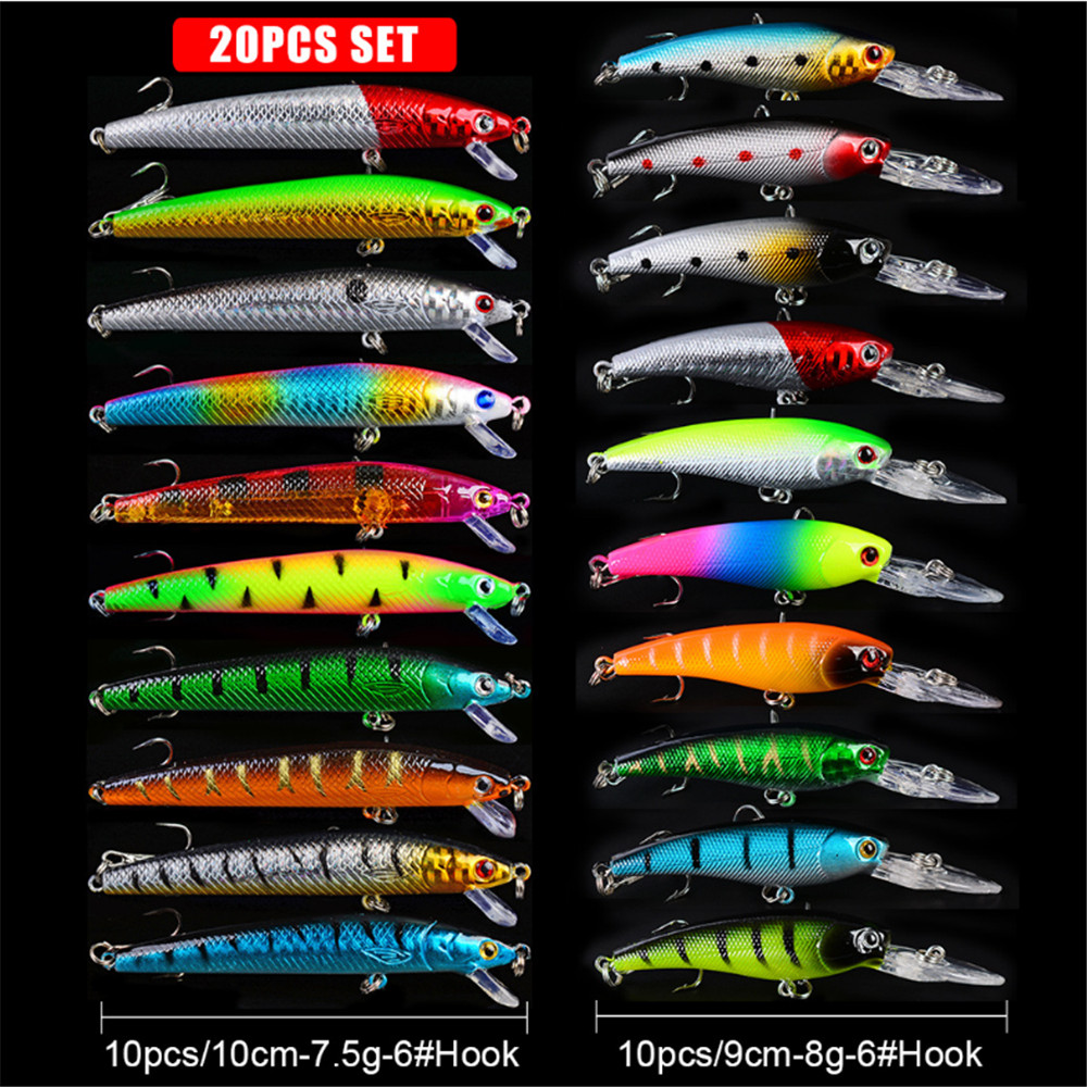 20pcs/lot Minnow Fishing Lures - огляд і ціна 3D Printing Lure