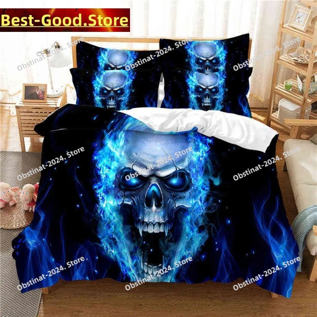 Skull Duvet Cover Set Twin Siz - огляд і ціна 3D Printing Quilting