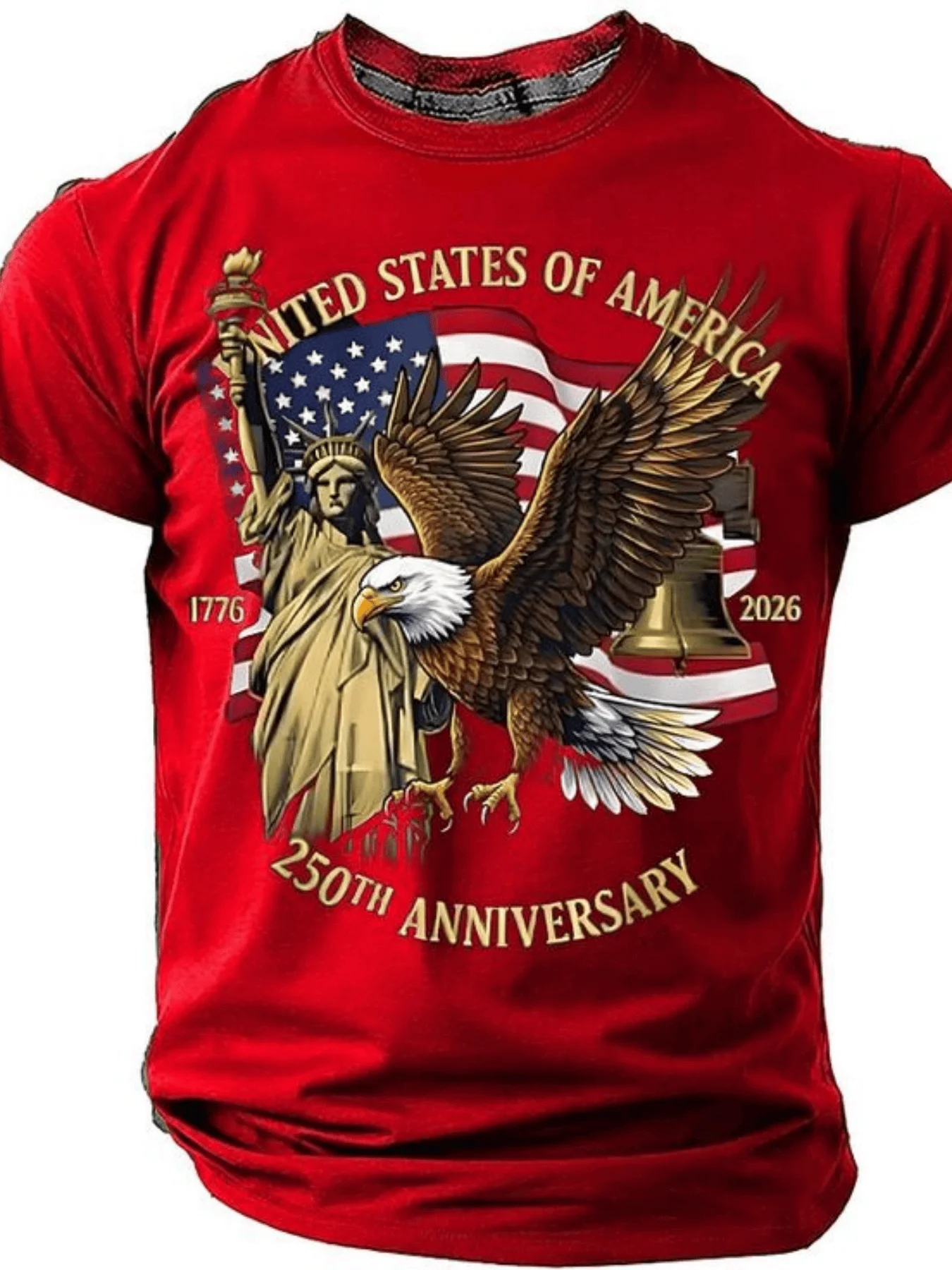 Men's Eagle Print T-shirt Casu - огляд і ціна 3D Printing Eagle