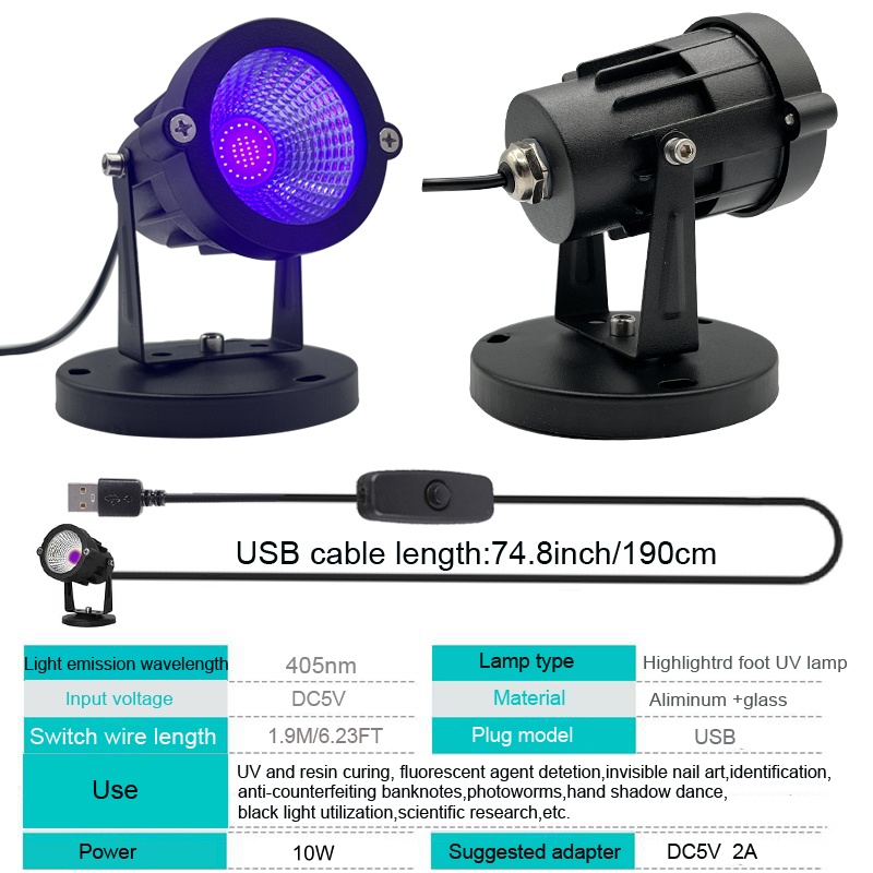LED Purple Light 10W 30W Black - огляд і ціна 3D Printing Uv Sensitive Resin